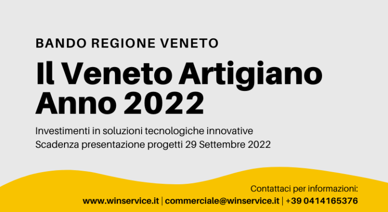 Bando Veneto Artigiano 2022 - Winservice