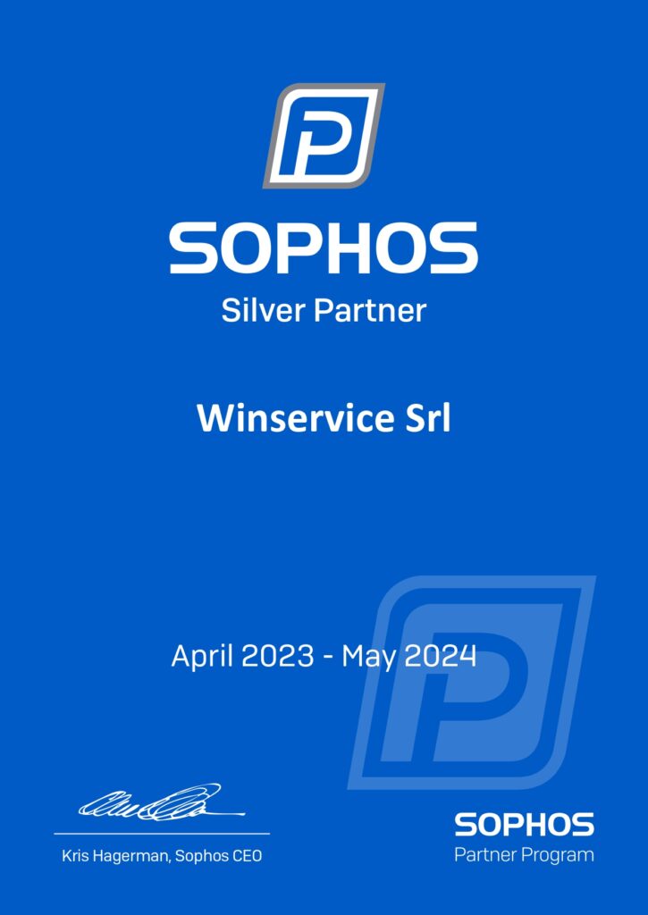 winservice sophos silver partner level certificate 2023
